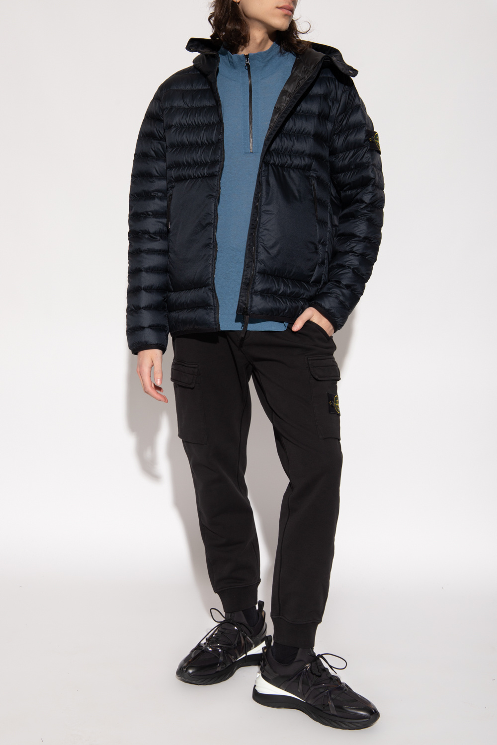 Navy blue Quilted jacket Stone Island Vitkac GB